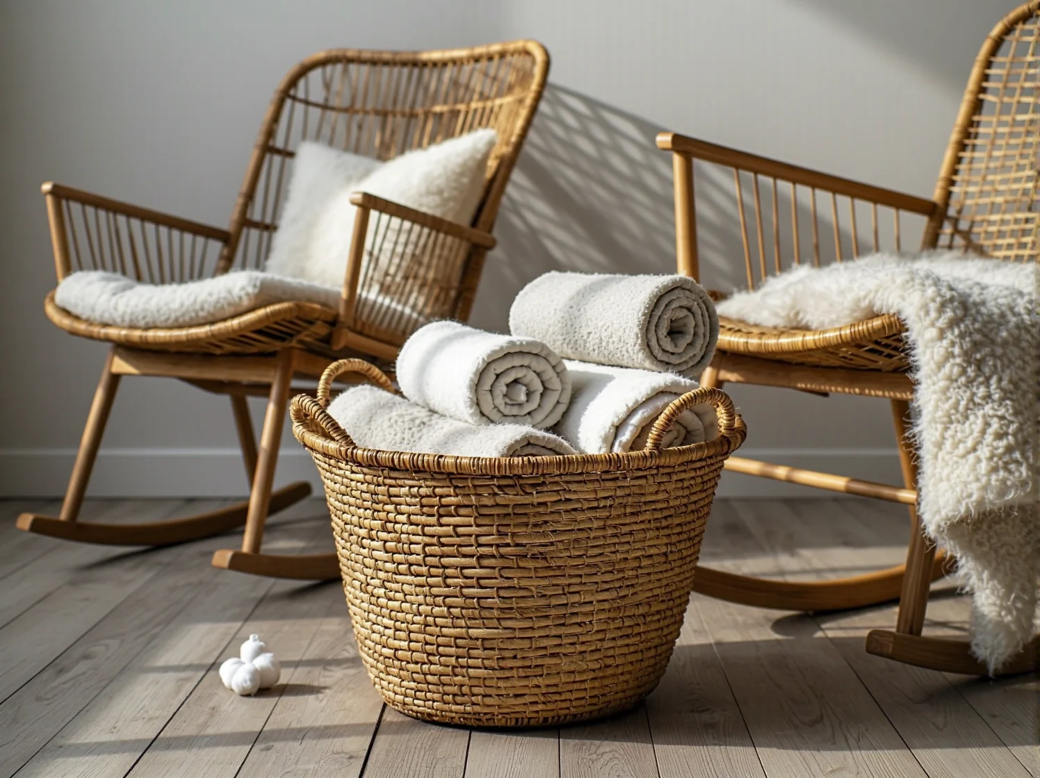 Drewniany stolik kawowy i lniane zasłony w salonie. Inspiracja na ekologiczne dodatki do domu.