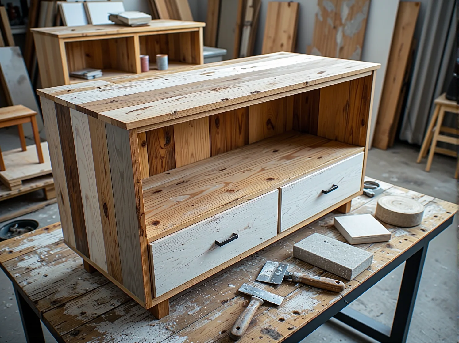 Biurko z funkcjami smart home do domowego biura. Przykład innowacyjnego, ergonomicznego mebla do pracy.