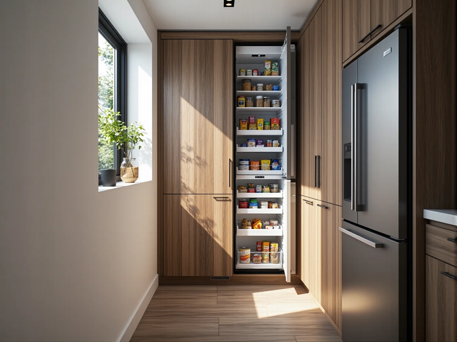 Inspiracja na kompaktową jadalnię w małej kuchni ze składanym stolikiem pod oknem.