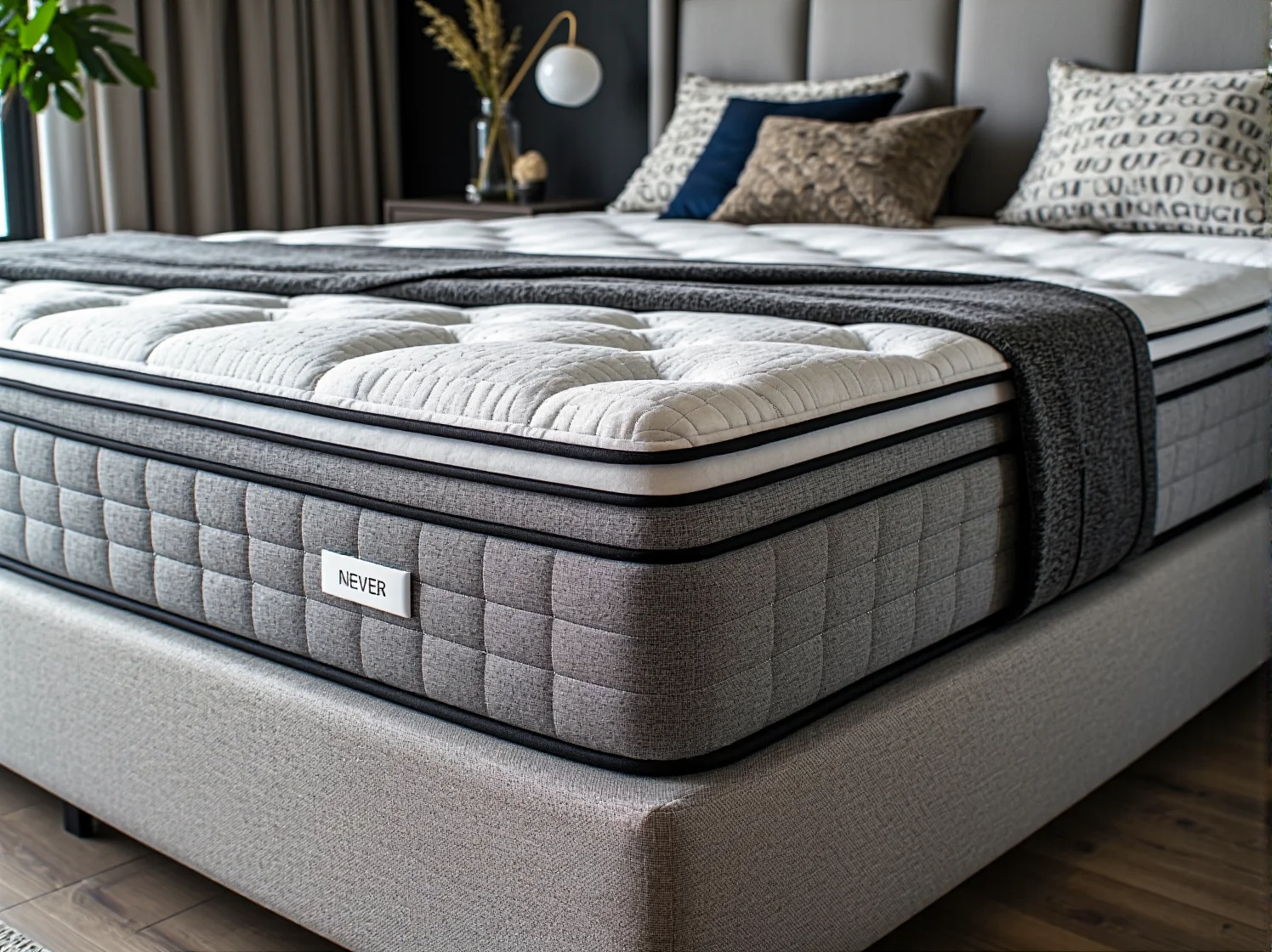 Konstrukcja boxspring w łóżku kontynentalnym, idealna dla wygody rodziców.