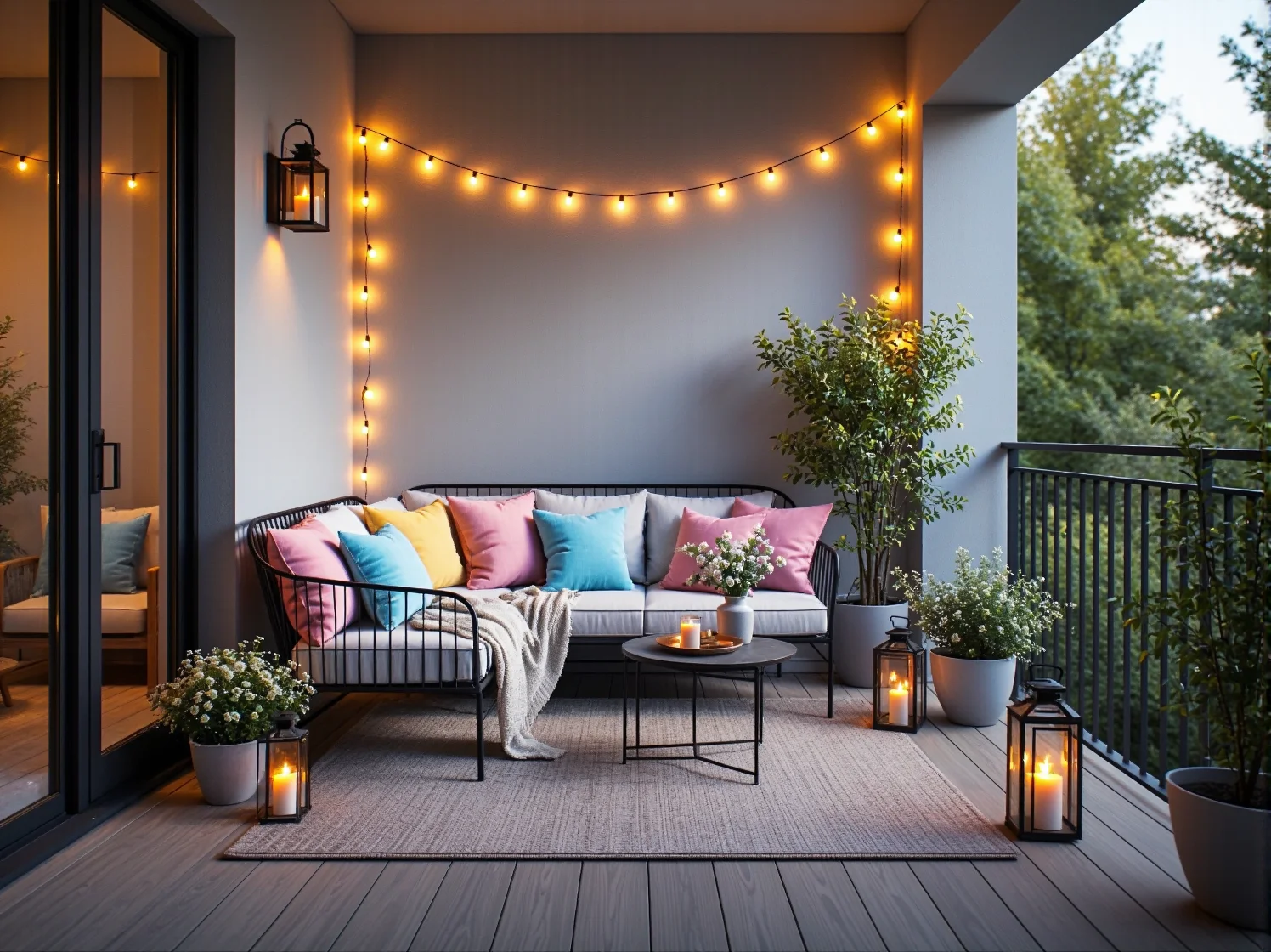 Balkon w Stylu Glamour: Jak Wykorzystać Pastelowe Lampy LED do Stworzenia Luksusowej Oazy