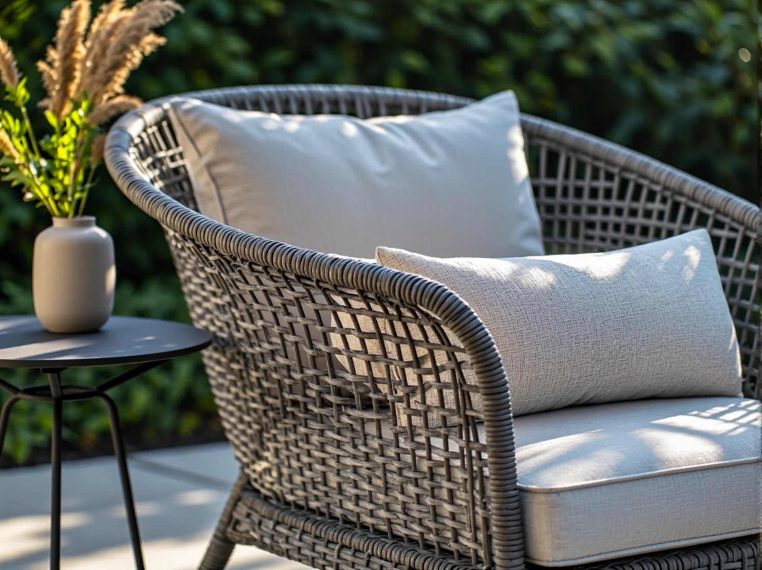 Zestaw mebli ogrodowych w naturalnych kolorach ziemi idealny do ogrodu