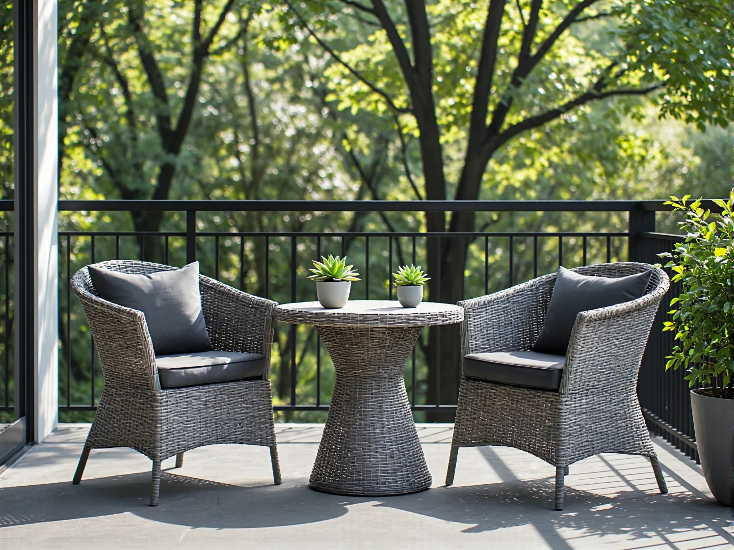 Eleganckie meble tarasowe w modnych odcieniach beżu i brązu