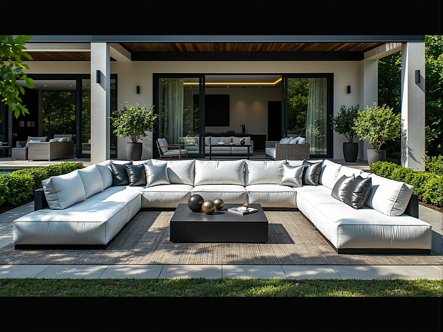 10 inspiracji na ogród w stylu glamour z luksusowymi meblami