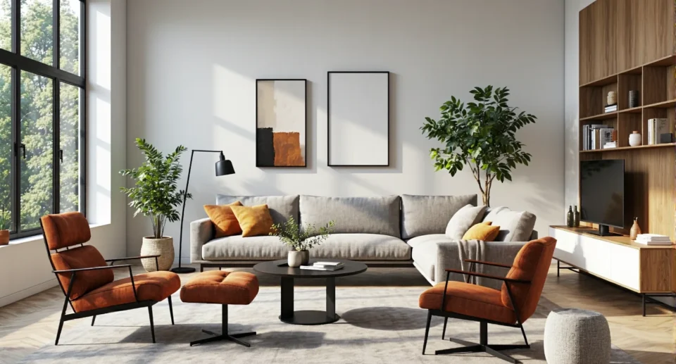 Okrągły stolik kawowy czarny na metalowej nodze centralnej