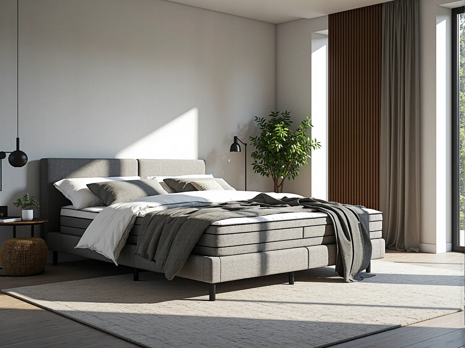 Efekt przed i po renowacji drewnianego wezgłowia łóżka – po lewej stronie stara, zniszczona farba, po prawej surowe drewno.