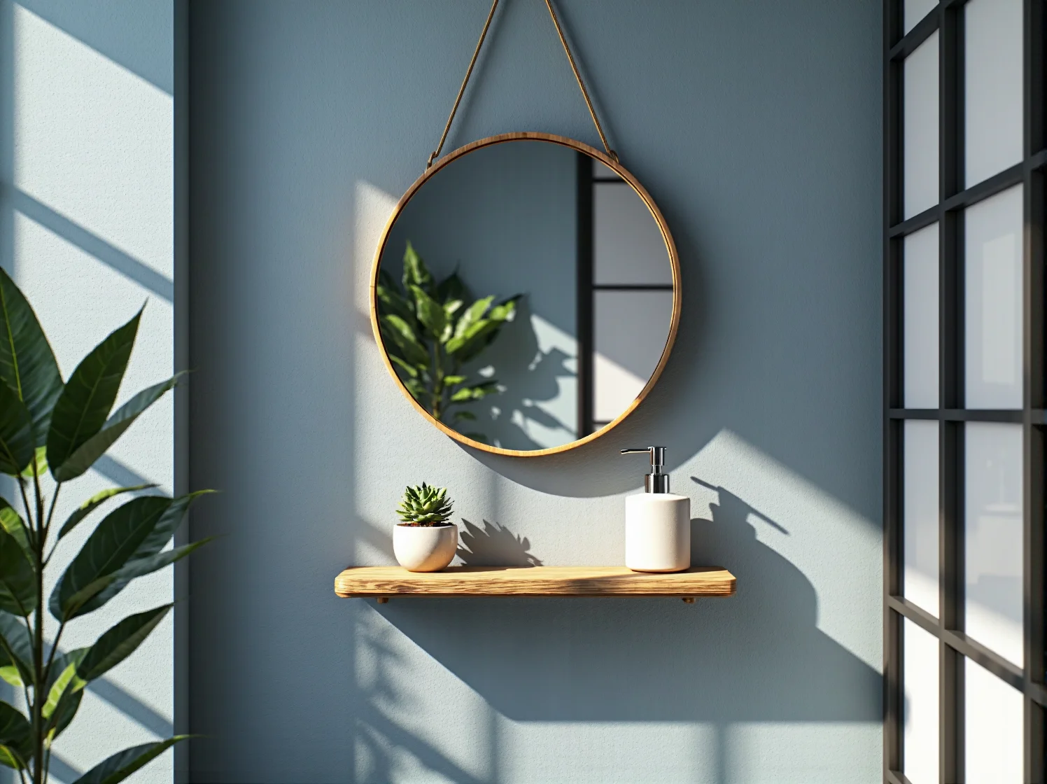 Sprytne systemy przechowywania i półki ścienne wykorzystujące wysokość małej łazienki.