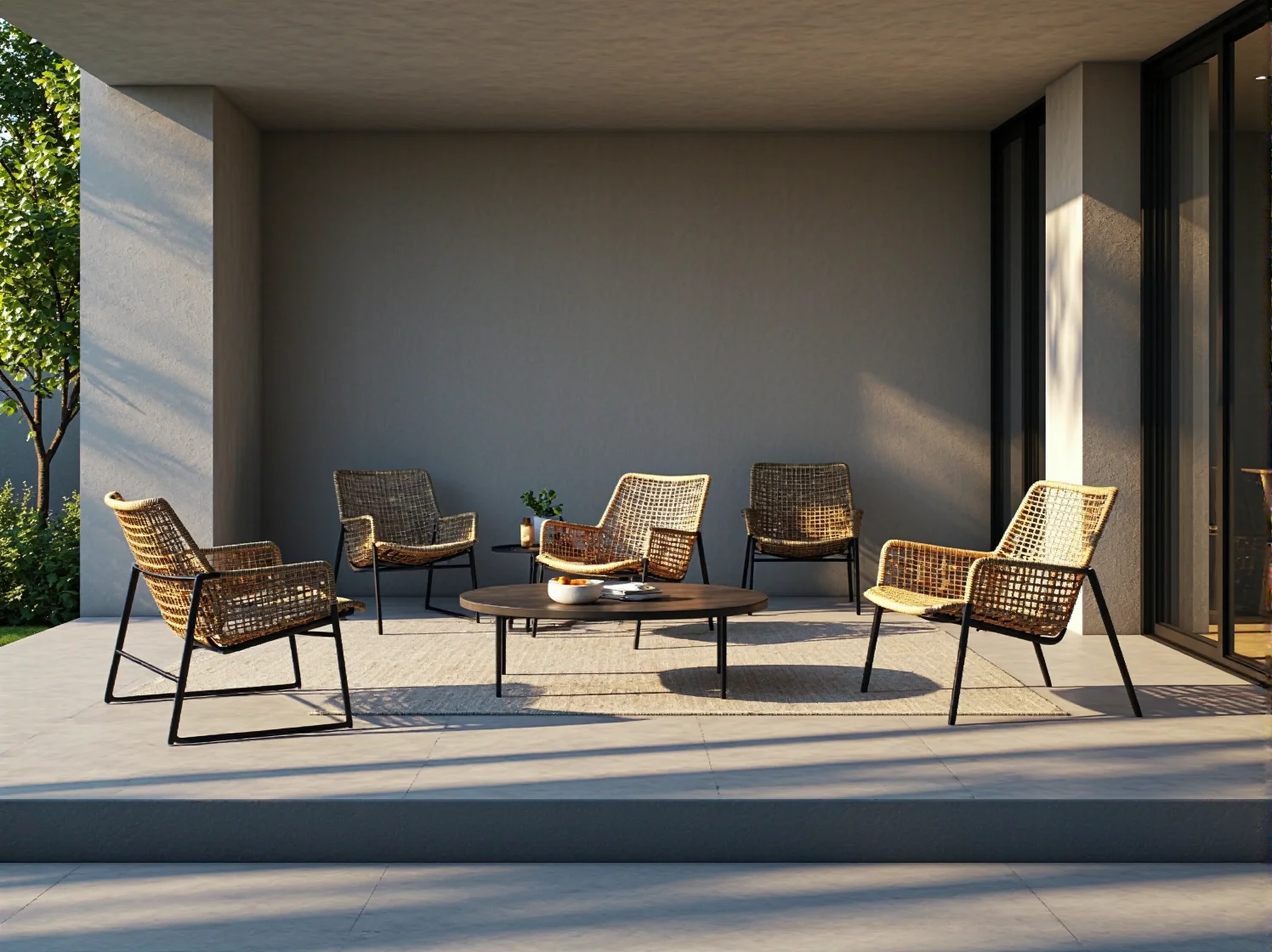 Porównanie różnych materiałów na krzesła ogrodowe: metal, drewno i technorattan.