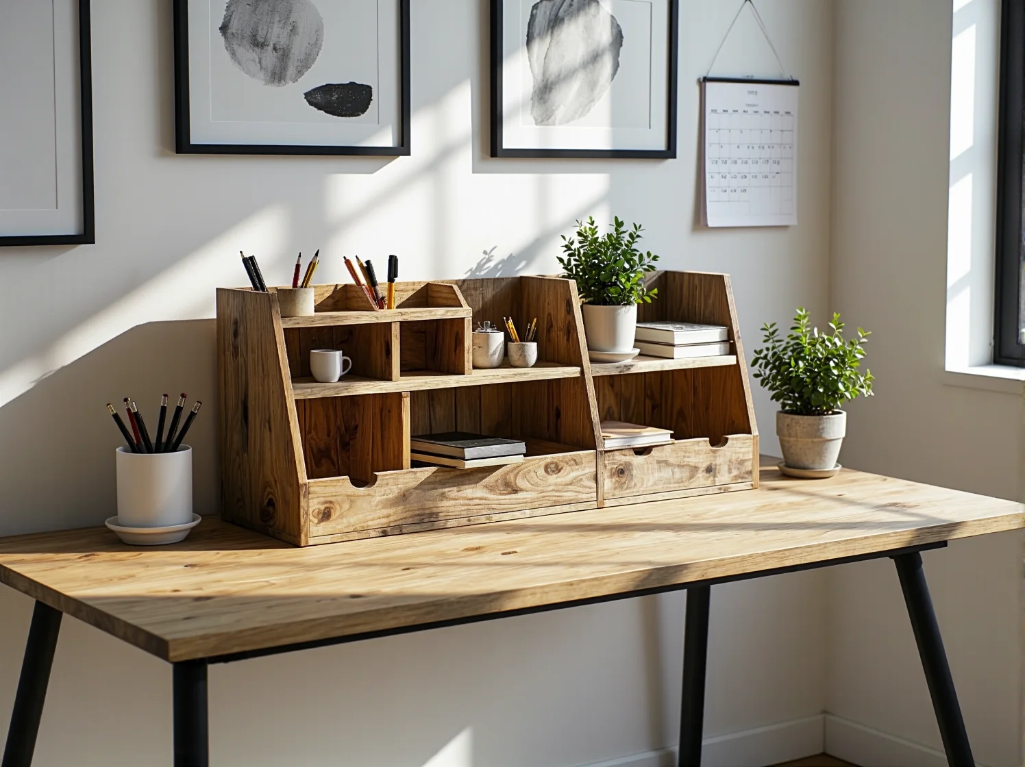 DIY: Jak stworzyć prosty organizer na biurko z drewnianych skrzynek?